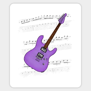 Guitar Tab Electric Guitarist Music Notation Musician (Purple) Sticker